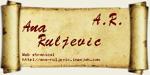 Ana Ruljević vizit kartica